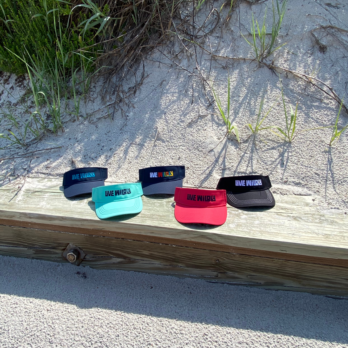 Live Wildly Performance Visors - All Variations On Beach - Live Wildly