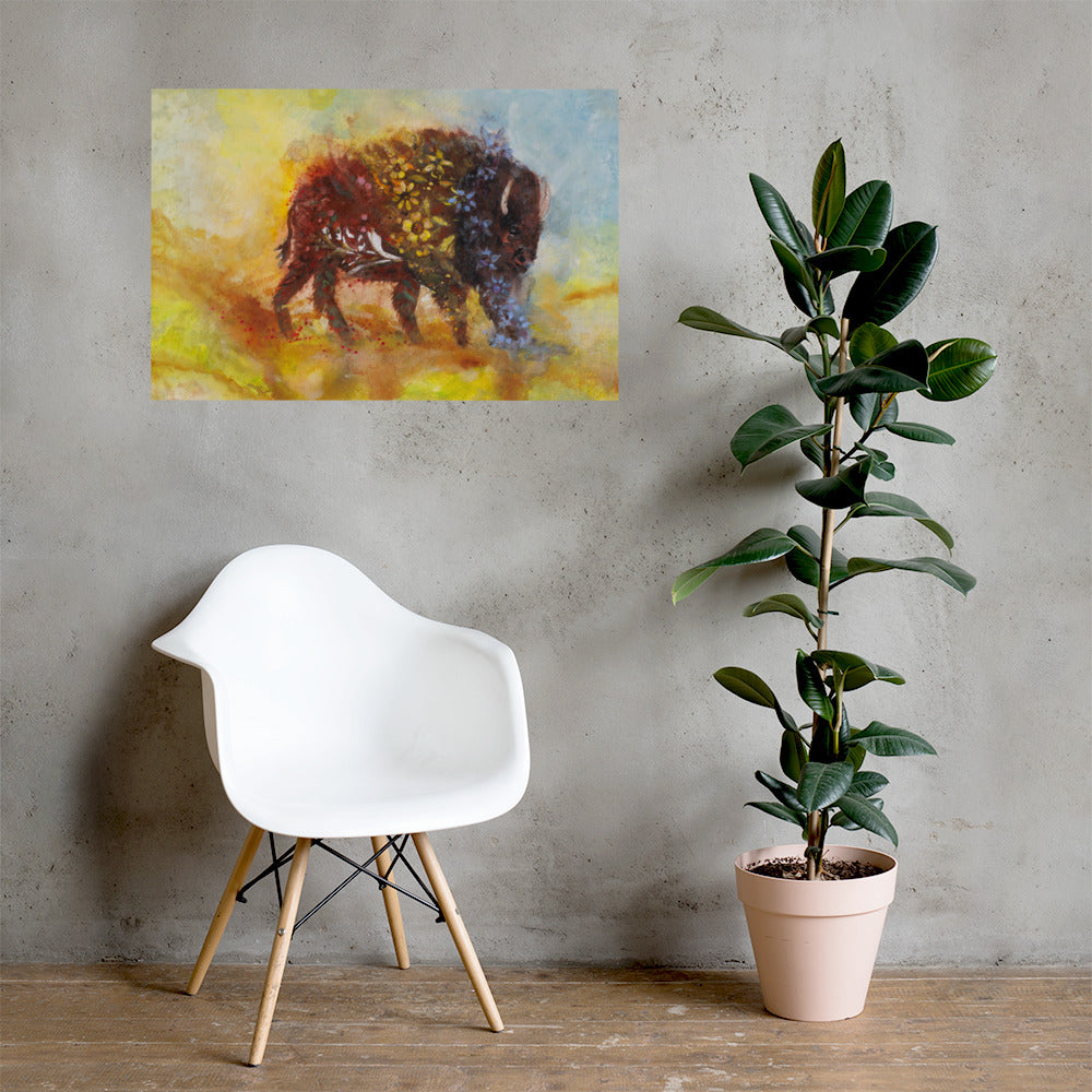 Bison Larger Format Poster by Deborah Mitchell - Live Wildly