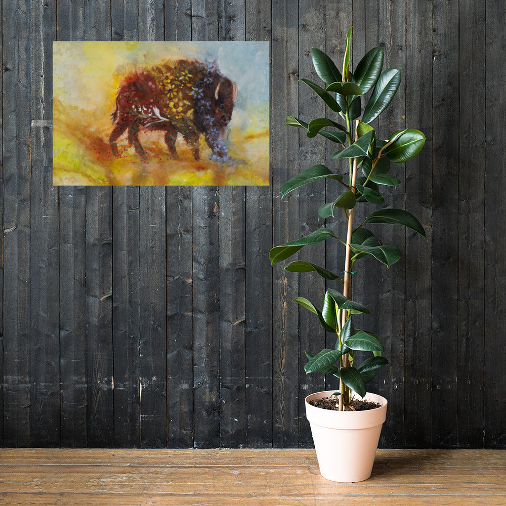 Bison Larger Format Poster by Deborah Mitchell - Live Wildly