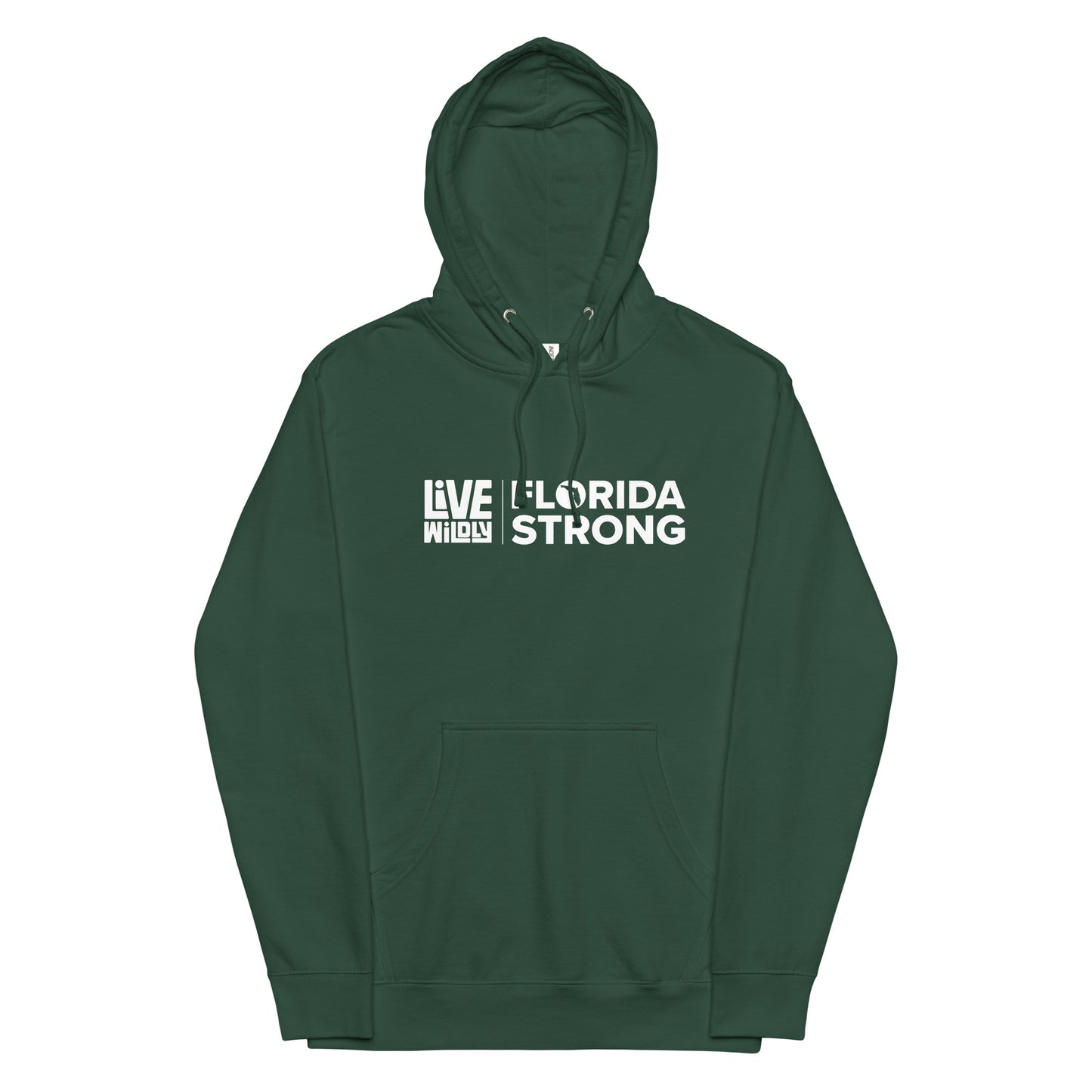 Florida Strong - Unisex Midweight Hoodie - Alpine Green Front - Live Wildly