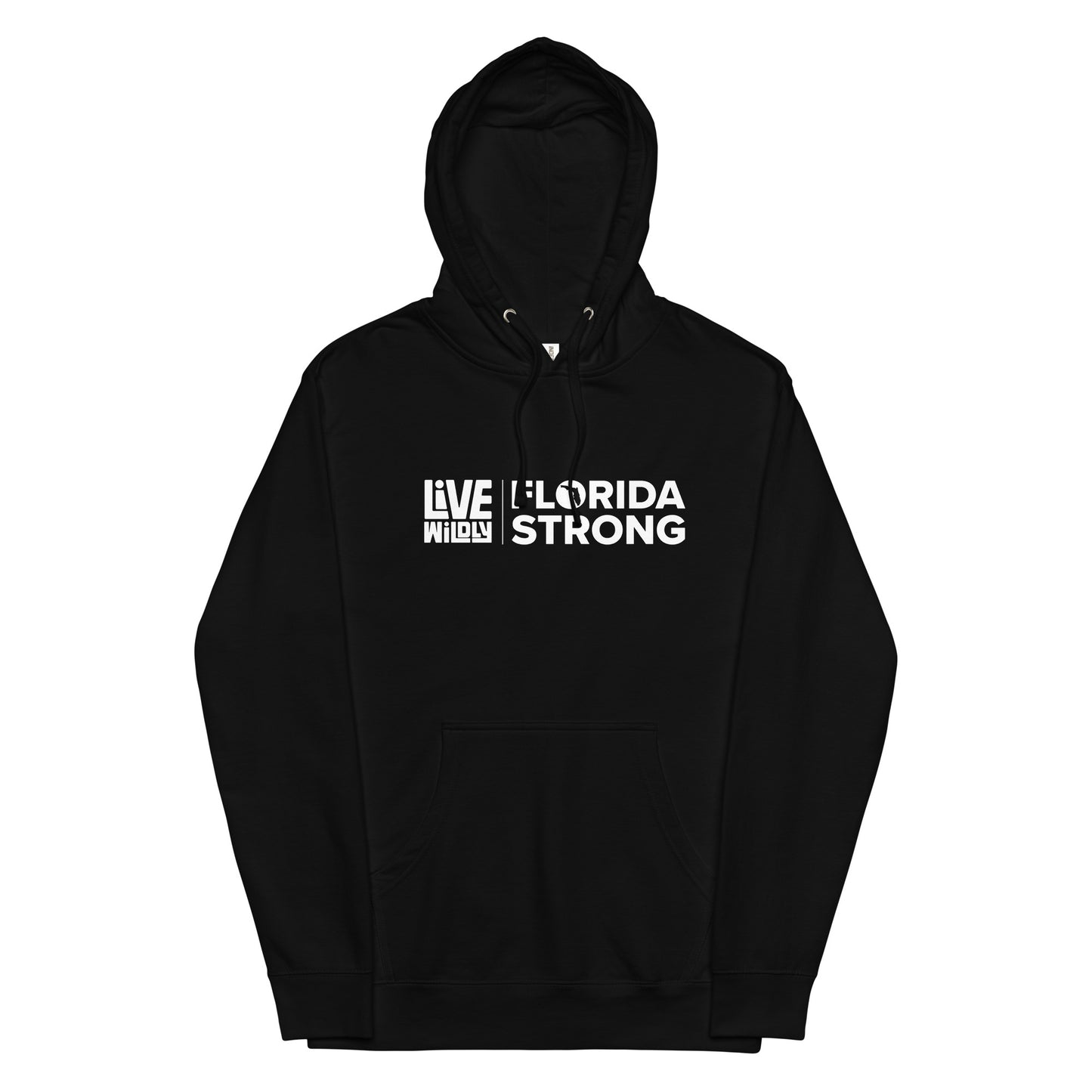 Florida Strong - Unisex Midweight Hoodie - Black Front - Live Wildly
