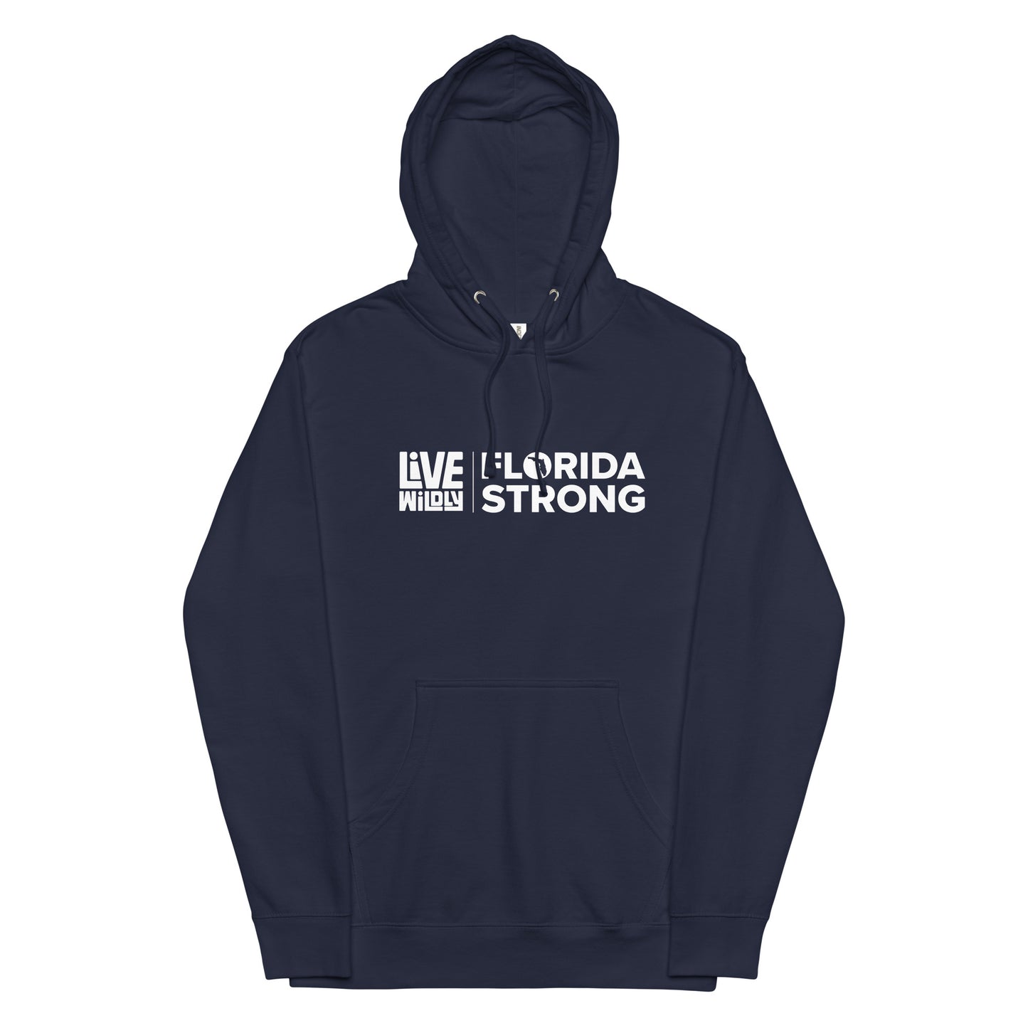 Florida Strong - Unisex Midweight Hoodie - Navy Front - Live Wildly