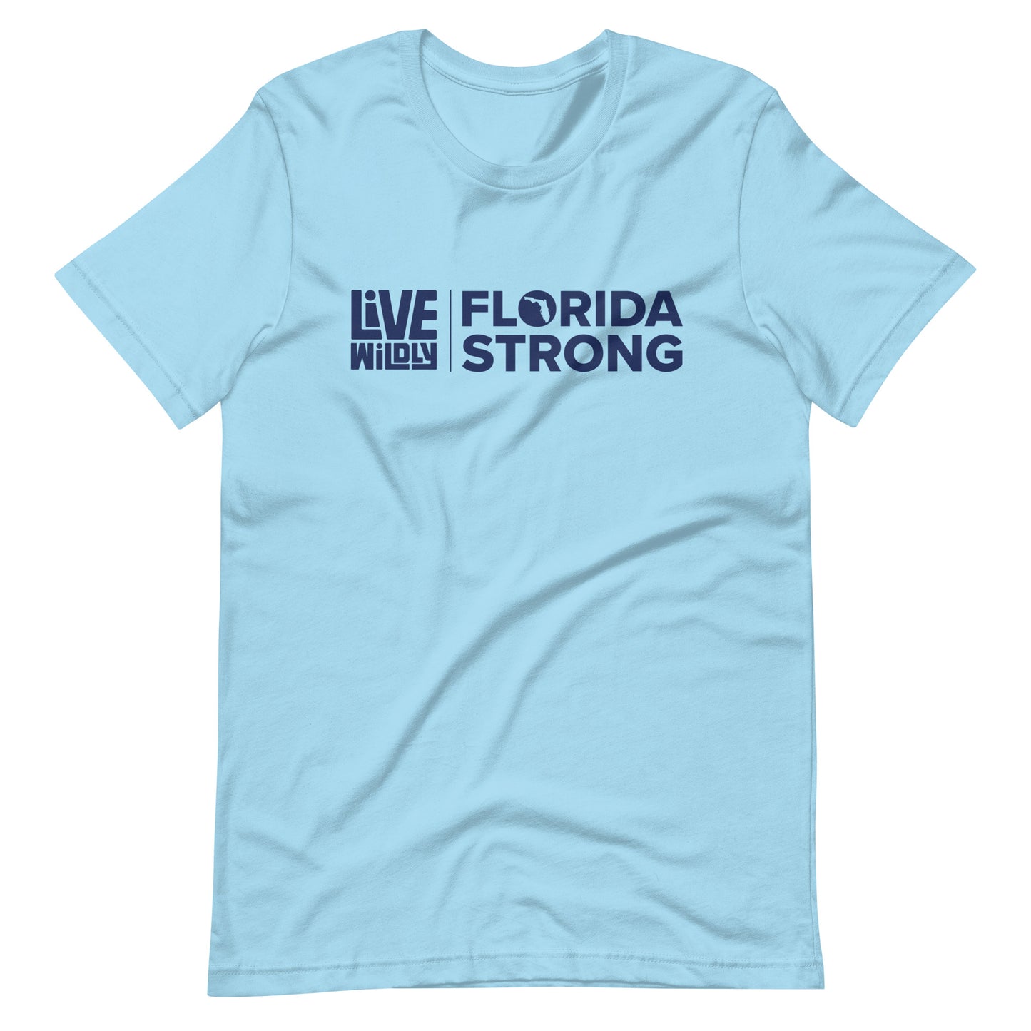 Florida Strong - Unisex Cotton Tee - Ocean Blue Front - Live Wildly
