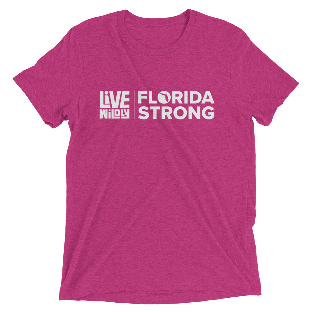 Florida Strong - Unisex Triblend Tee - Berry Front - Live Wildly