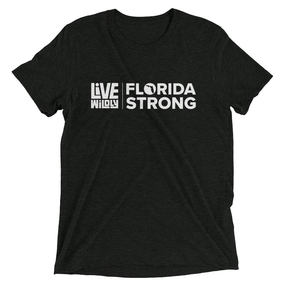 Florida Strong - Unisex Triblend Tee - Black Front - Live Wildly