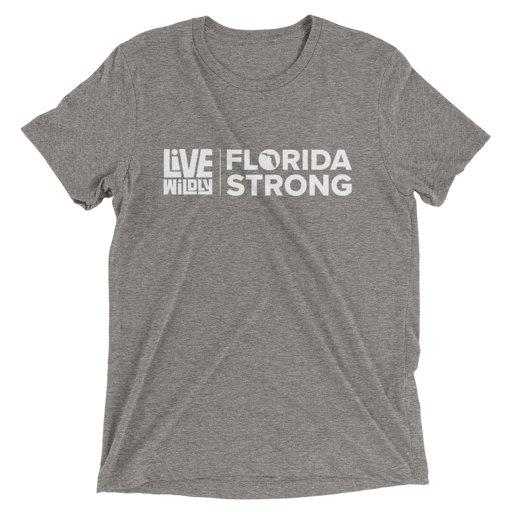 Florida Strong - Unisex Triblend Tee - Grey Front - Live Wildly