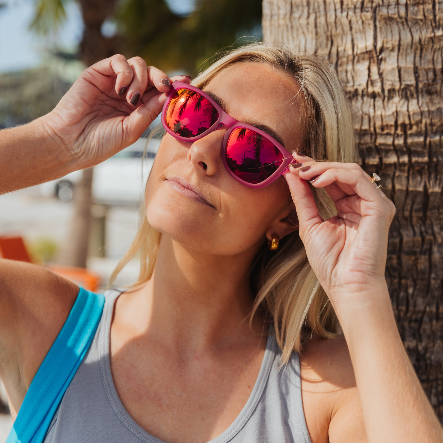 Live Wildly Polarized Sunglasses - Sporting Pink Pair - Live Wildly