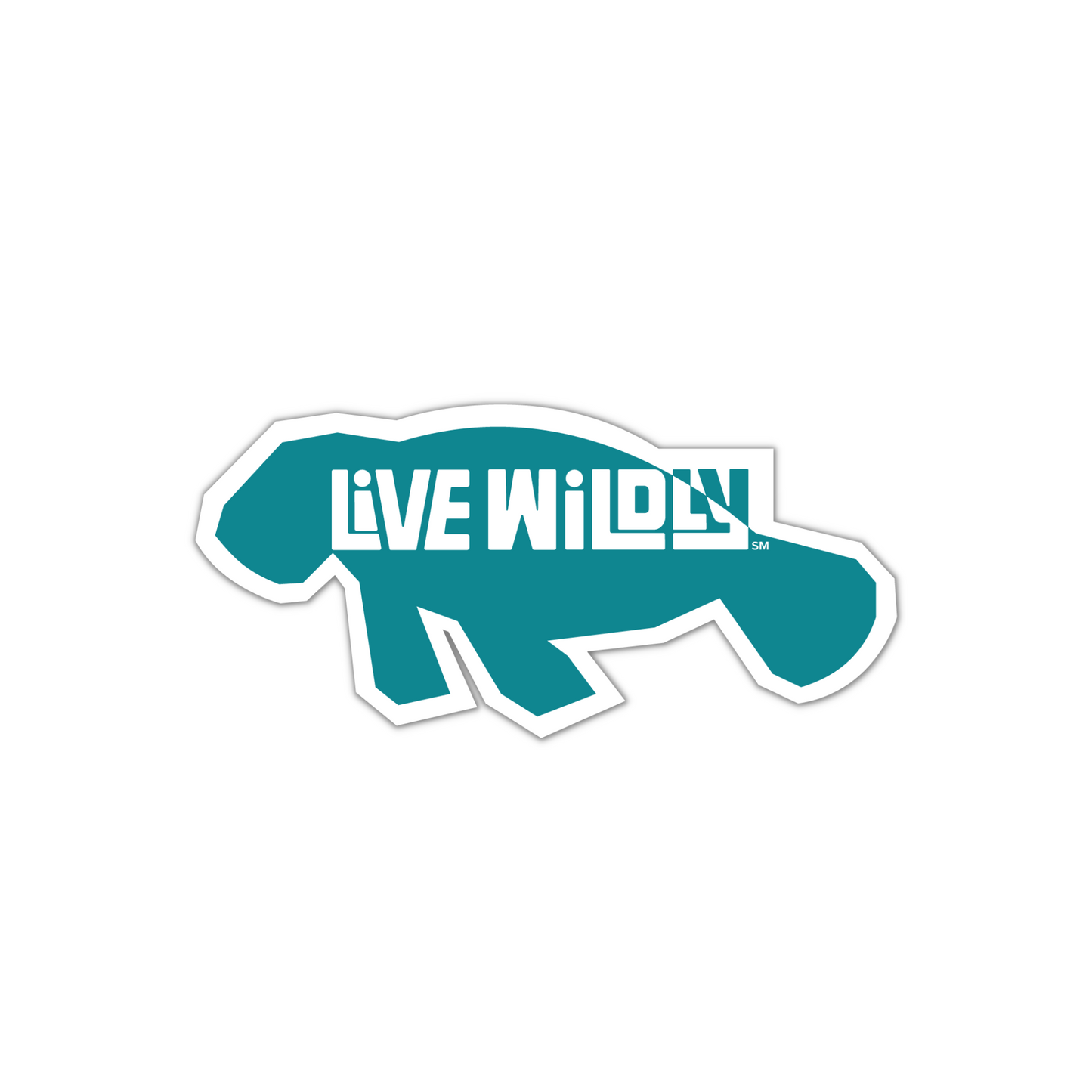 Live Wildly Manatee Sticker - Isolated - Live Wildly