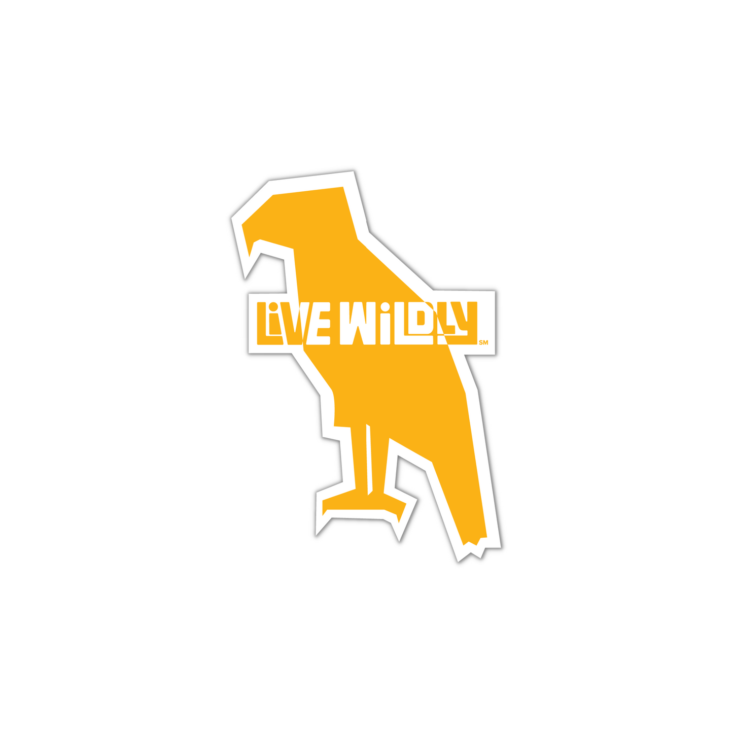 Live Wildly Bird Sticker - Yellow Isolated - Live Wildly