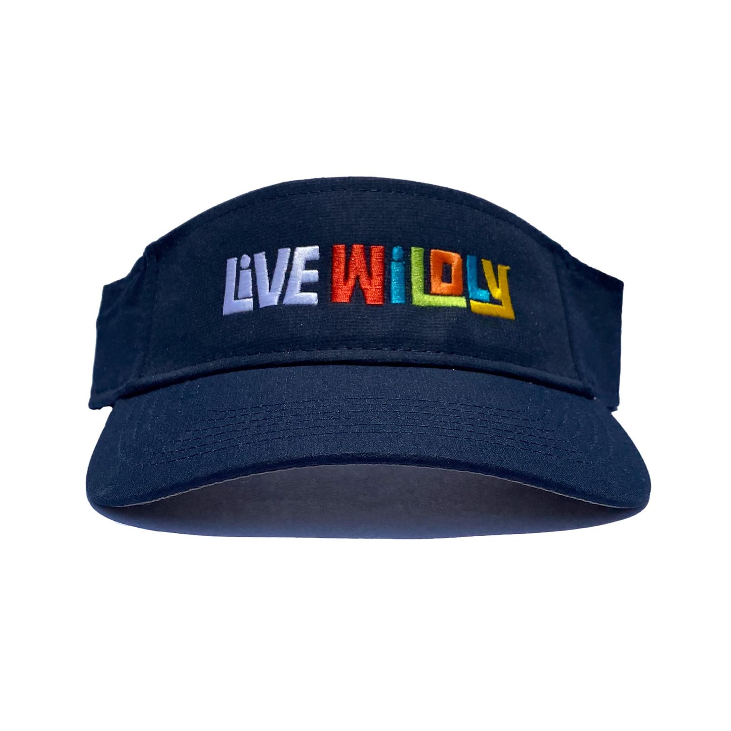 Live Wildly Performance Visors -  Rainbow Text Isolated -  Live Wildly