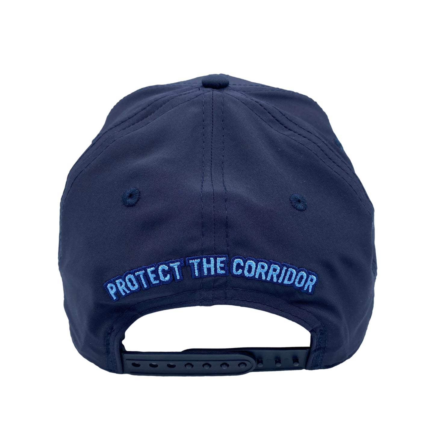 Live Wildly Map Snapback - Navy Isolated Back - Live Wildly