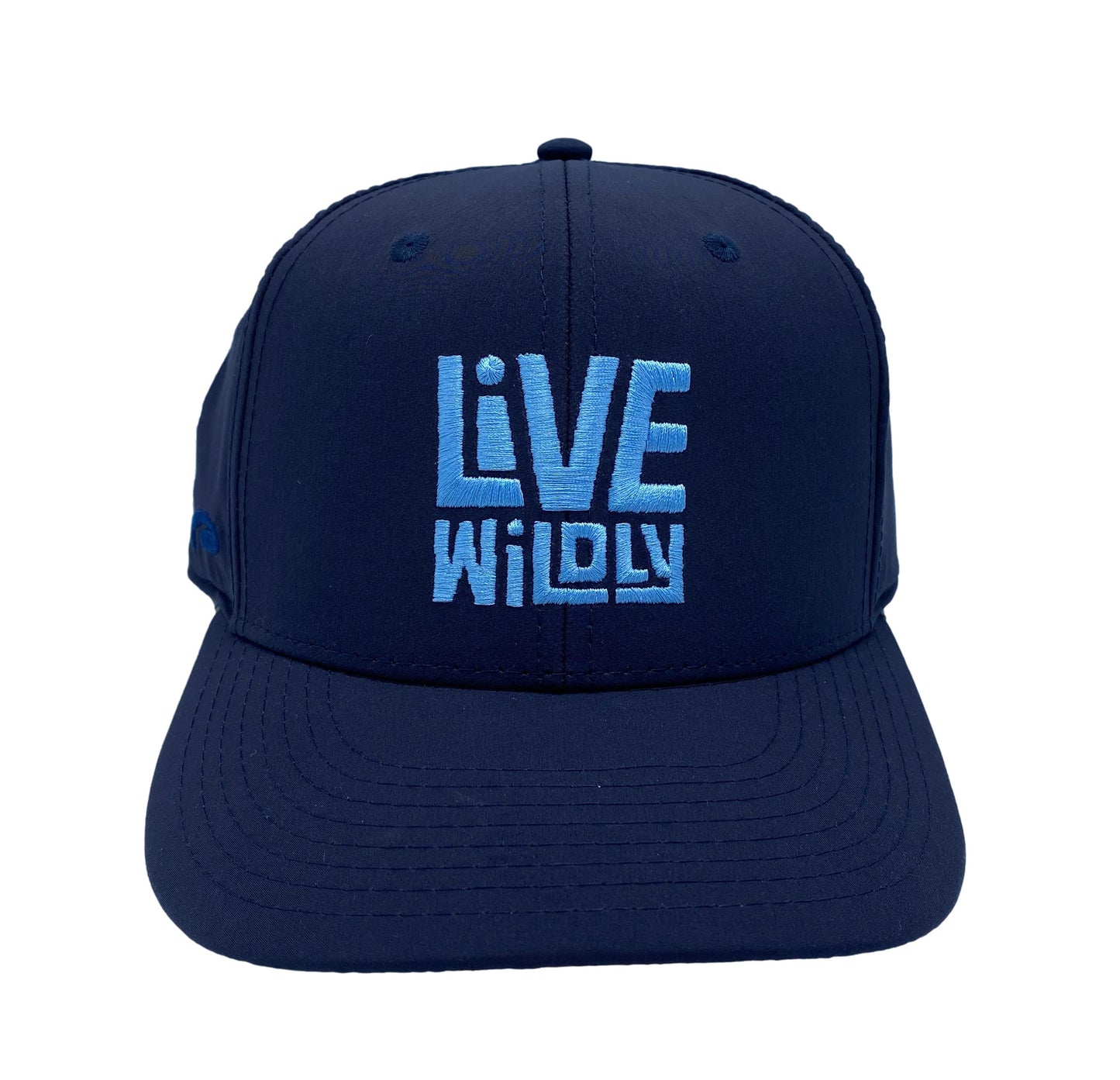 Live Wildly Map Snapback - Navy Isolated -Live Wildly