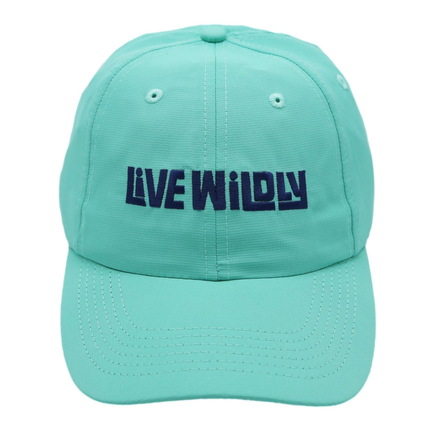 Live Wildly Performance Hats -  Aqua Isolated Front -  Live Wildly