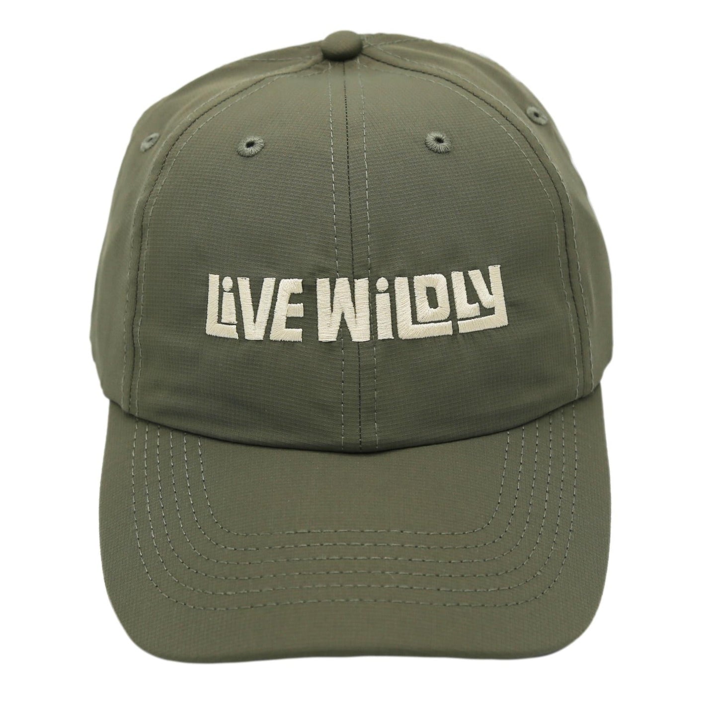 Live Wildly Performance Hats - Army Green Isolated Front -  Live Wildly