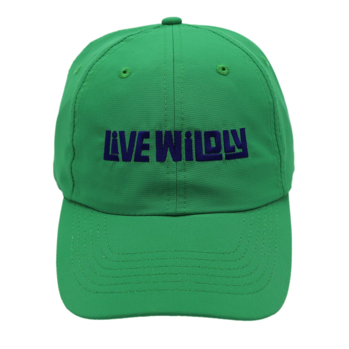 Live Wildly Performance Hats -  Green Isolated Front - Live Wildly