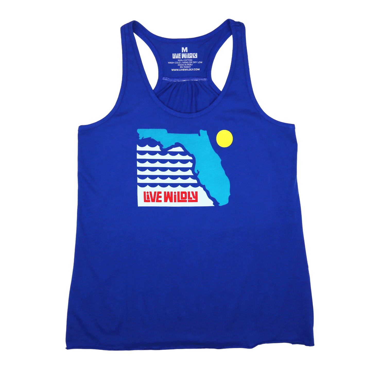 Live Wildly Florida Tank - Royal - Front Isolated - Live Wildly