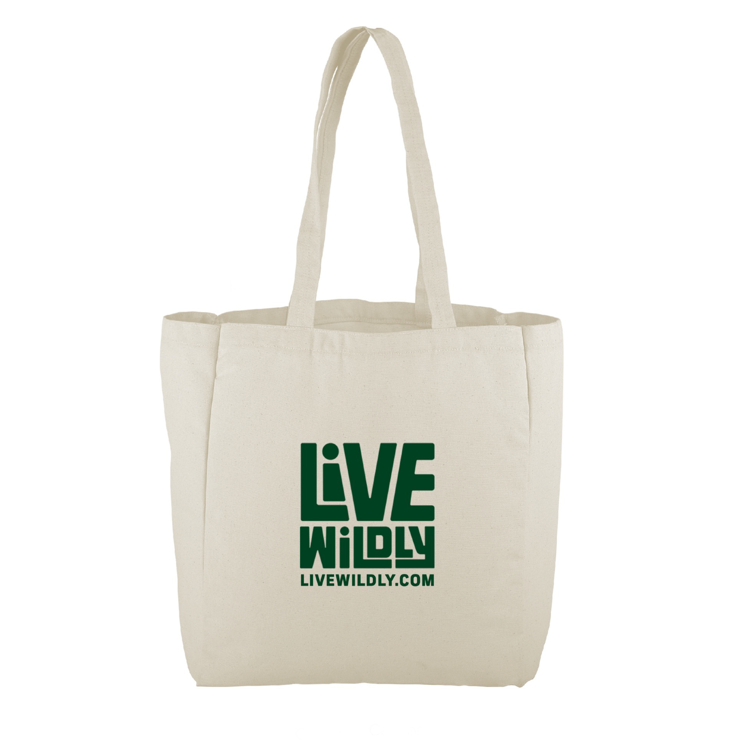 Live Wildly Reusable Tote Bag – Natural Canvas - Back - Live Wildly