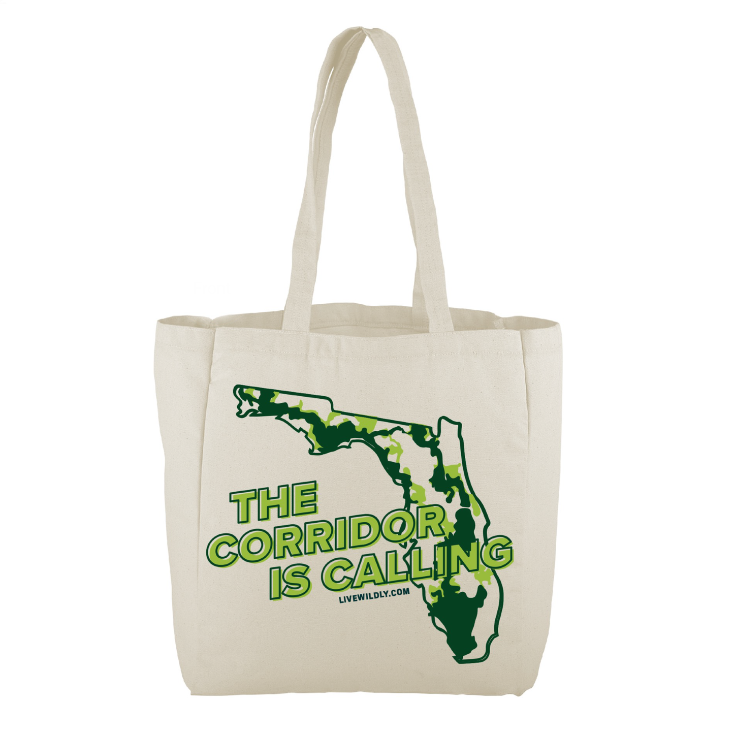 Live Wildly Reusable Tote Bag – Natural Canvas - Front - Live Wildly