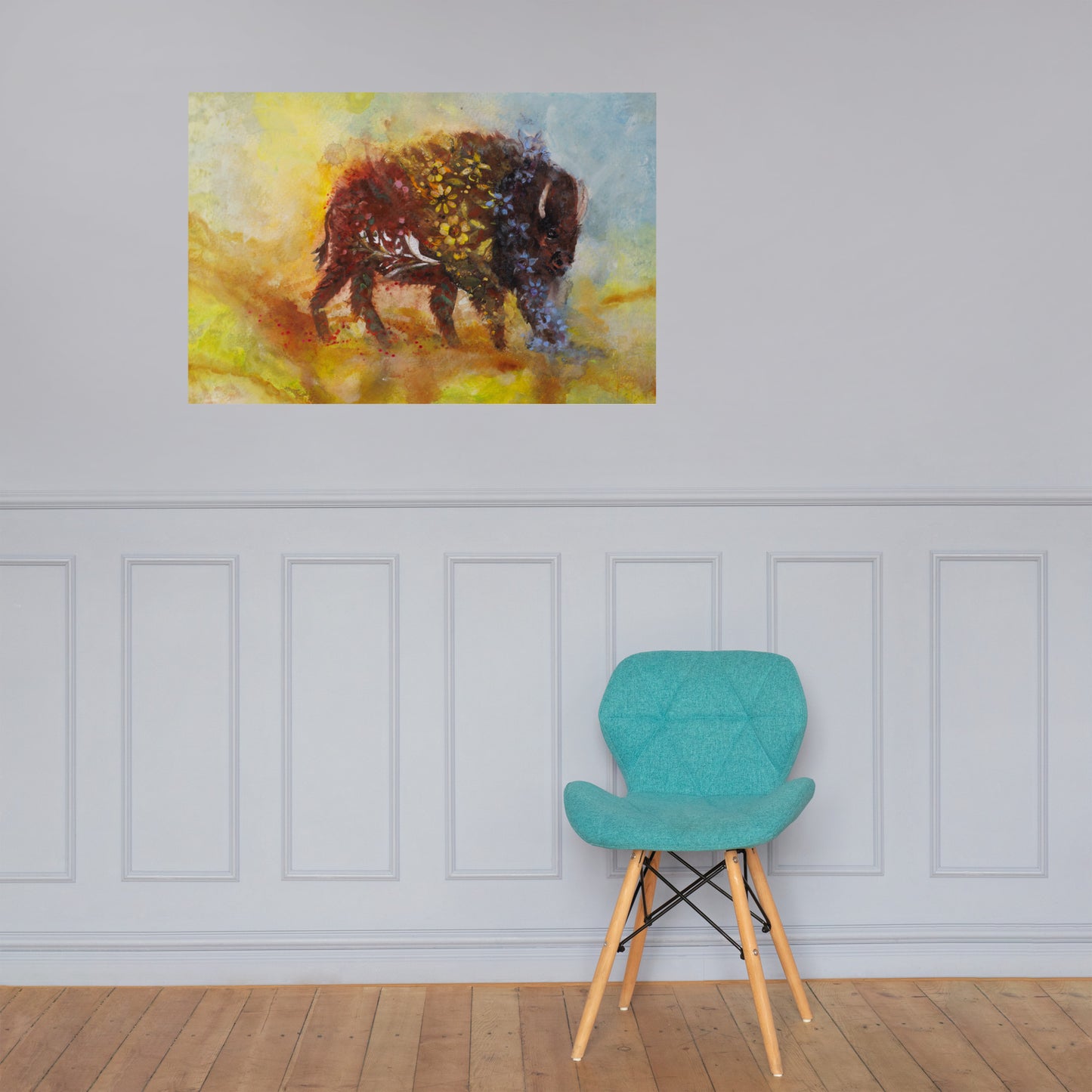 Bison Larger Format Poster by Deborah Mitchell - Live Wildly 