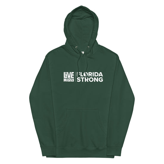 Load image into Gallery viewer, Florida Strong - Unisex Midweight Hoodie - Alpine Green Front - Live Wildly 
