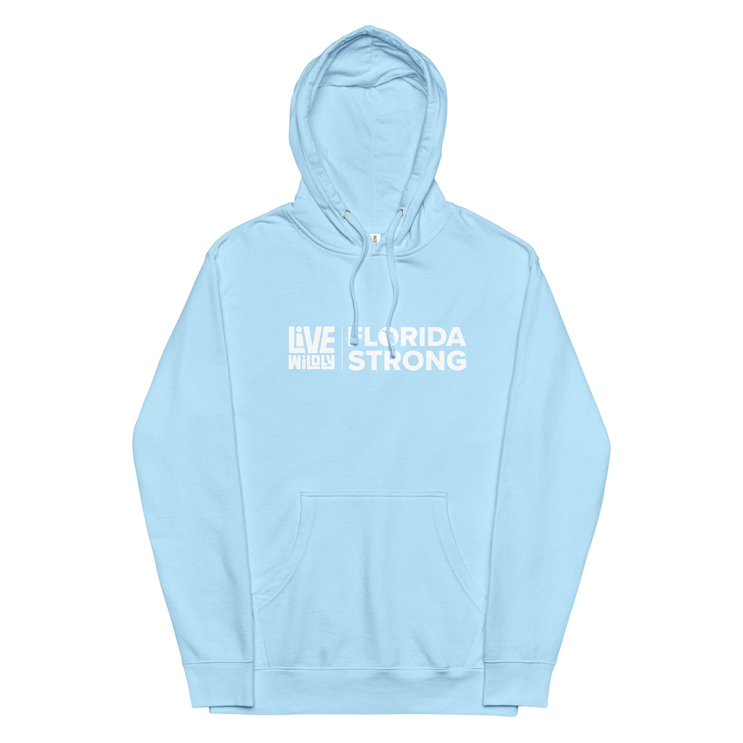 Load image into Gallery viewer, Florida Strong - Unisex Midweight Hoodie - Aqua Front - Live Wildly 
