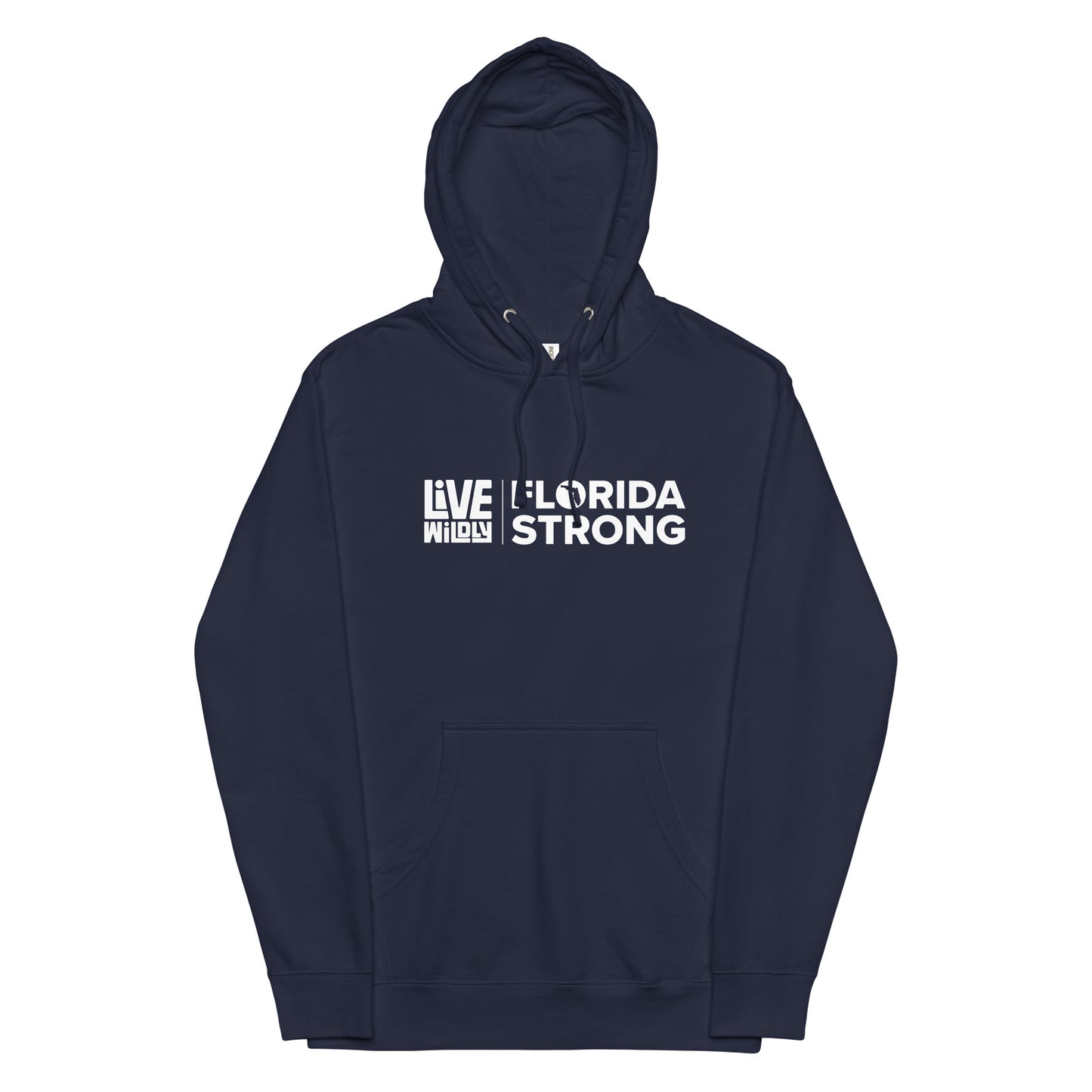 Florida Strong - Unisex Midweight Hoodie - Navy Front - Live Wildly 