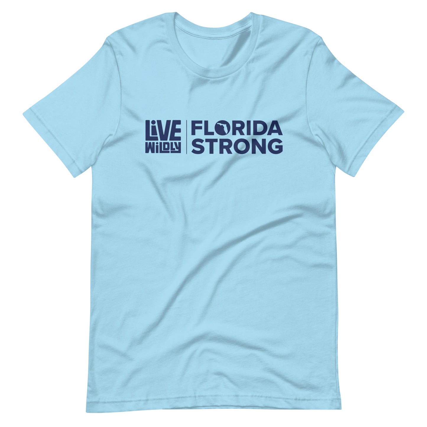 Florida Strong - Unisex Cotton Tee - Ocean Blue Front - Live Wildly 