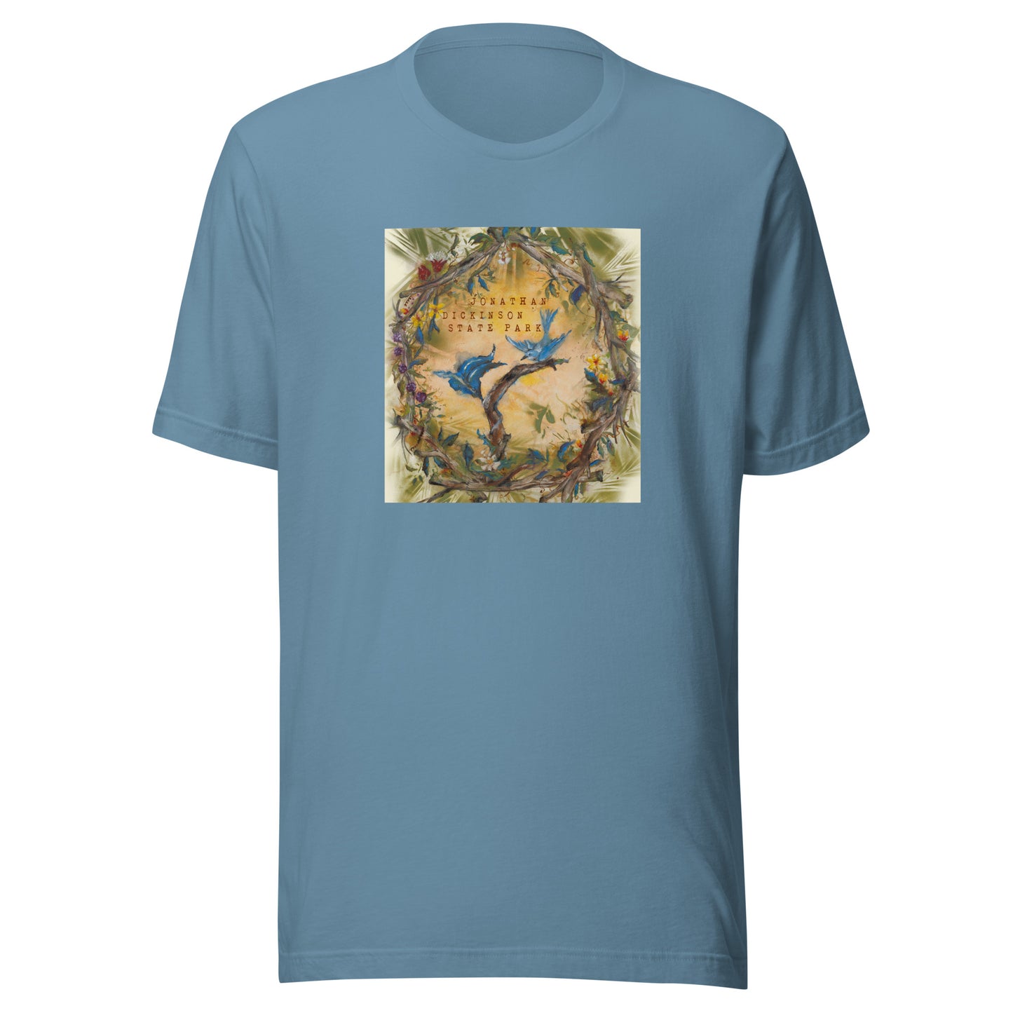 Blue bird - Jonathan Dickinson Unisex Tee by Deborah Mitchel