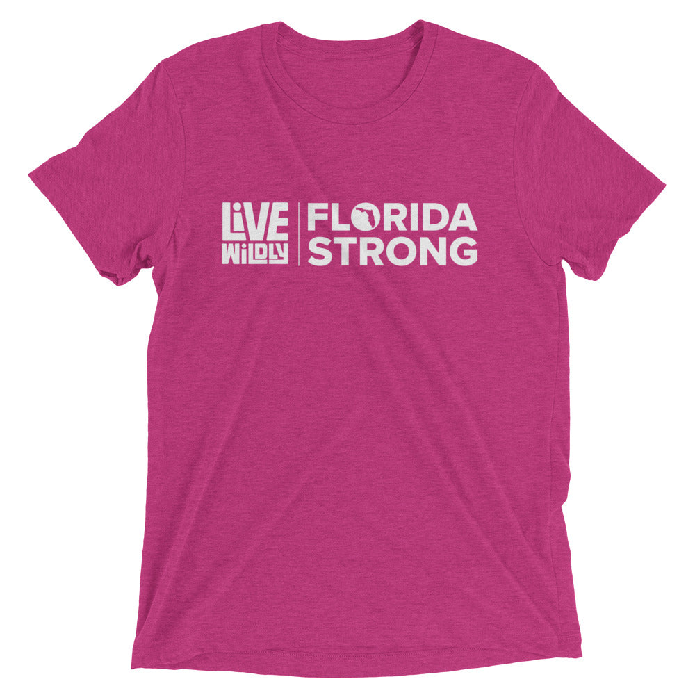 Florida Strong - Unisex Triblend Tee - Berry Front - Live Wildly 