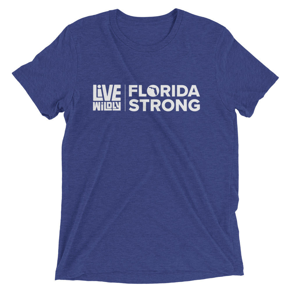 Florida Strong - Unisex Triblend Tee - Navy Front - Live Wildly 