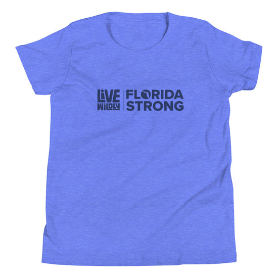 Load image into Gallery viewer, Florida Strong - Youth Tee - Blue Front - Live Wildly 
