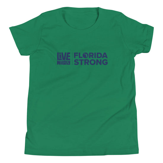 Load image into Gallery viewer, Florida Strong - Youth Tee - Kelly Front - Live Wildly 
