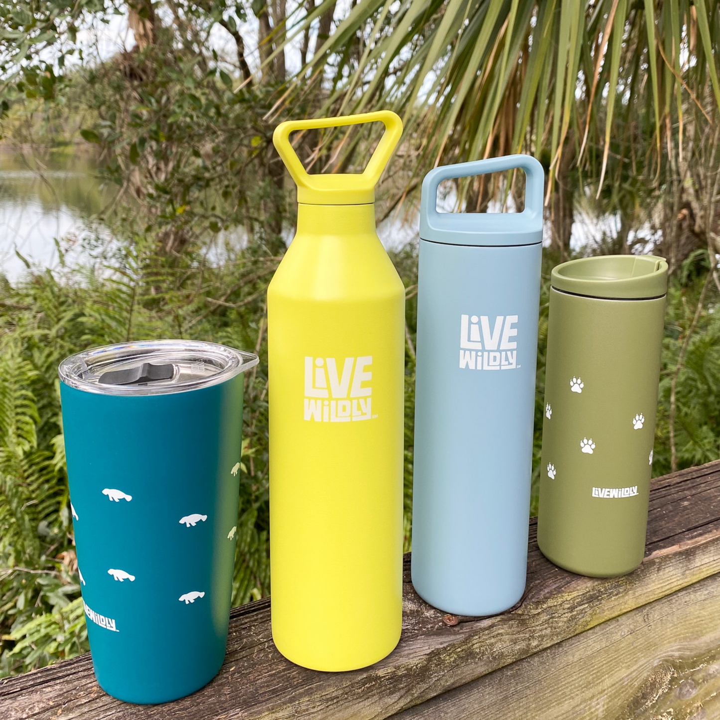 Load image into Gallery viewer, Live Wildly x MiiR 23 oz. Insulated Water Bottle - Spark - All Lined On Railing - Live Wildly 
