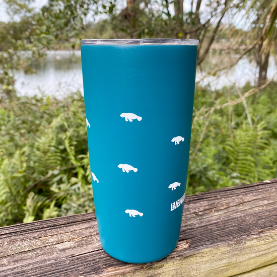 Load image into Gallery viewer, Live Wildly x MiiR 16 oz. Insulated Tumbler - Manatee Print - Nature Behind
