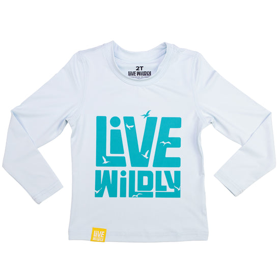 Load image into Gallery viewer, Live Wildly Toddler UPF 50+ Performance Shirt - Spring Blue 2 T Isolated - Live Wildly 
