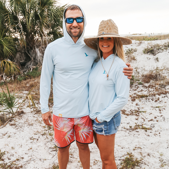 Live Wildly Unisex UPF 50+ Performance Shirt - Spring Blue - Happy Beach Goers - Live Wildly 
