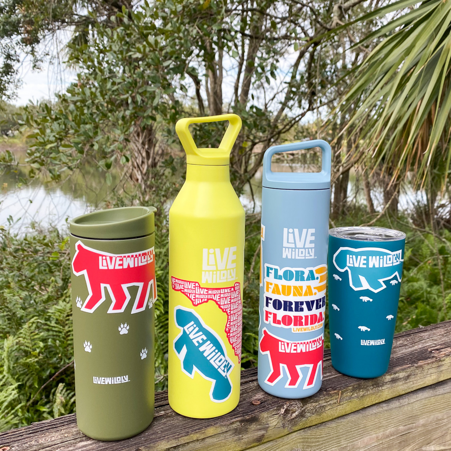 Live Wildly x MiiR 16 oz. Insulated Tumbler - Manatee Print - Live Wildly 