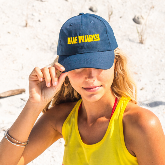 Load image into Gallery viewer, Live Wildly Performance Hats - Navy On Traveler - Live Wildly 
