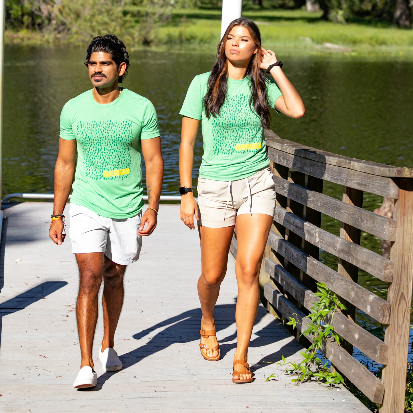 Load image into Gallery viewer, Live Wildly Unisex Tee – Green Sported By Intrepid Friends - - Live Wildly 

