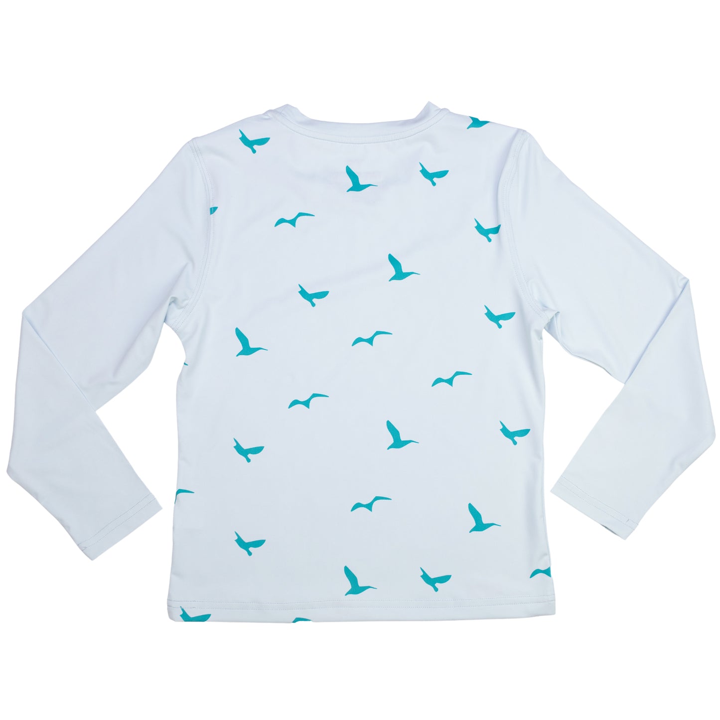 Live Wildly Youth UPF 50+ Performance Shirt - Spring Blue -  Back Laid Out -Live Wildly 
