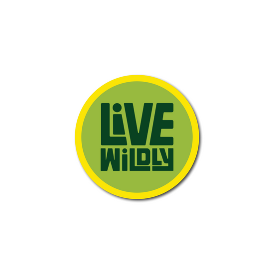Load image into Gallery viewer, Live Wildly Round Stickers -Yellow And Green - Live Wildly 
