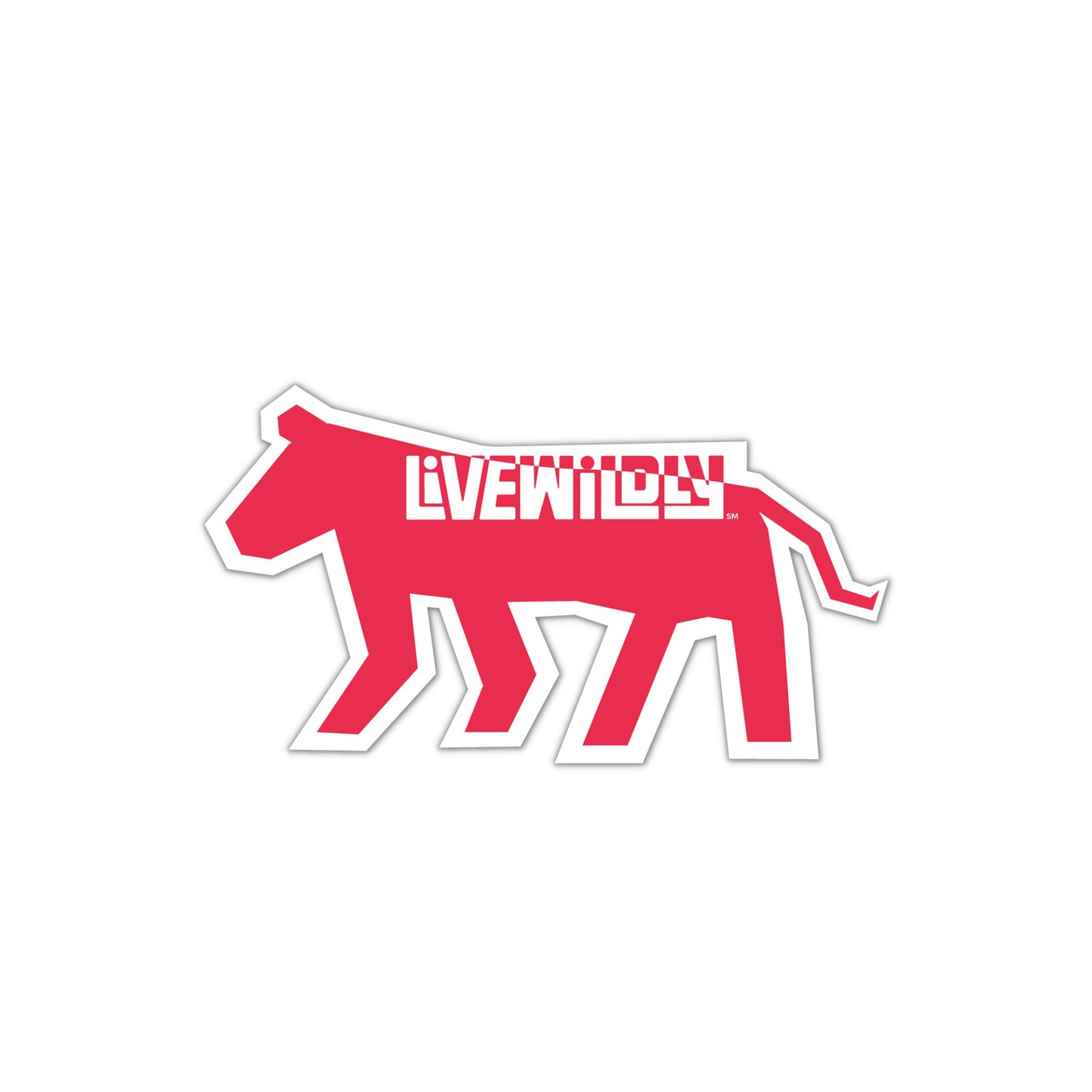 Live Wildly Panther Sticker - Pink White Text Isolated - Live Wildly 