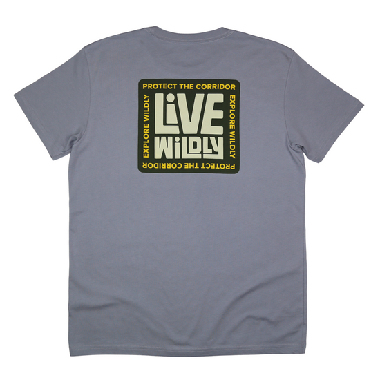 Live Wildly Unisex Tee – Grey  Back - Laid Out - Live Wildly 