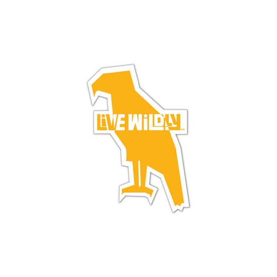 Live Wildly Bird Sticker - Yellow Isolated - Live Wildly 
