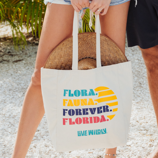 Load image into Gallery viewer, Hat inside a Flora Fauna Forever FL Reusable Tote Bag
