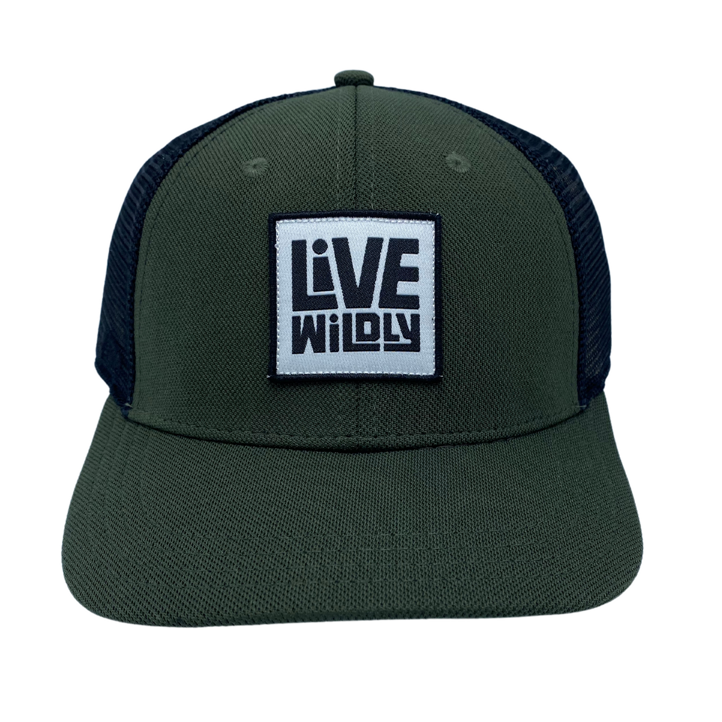 Live Wildly Trucker - Olive Front Isolated - Live Wildly 