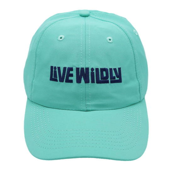 Live Wildly Performance Hats -  Aqua Isolated Front -  Live Wildly 