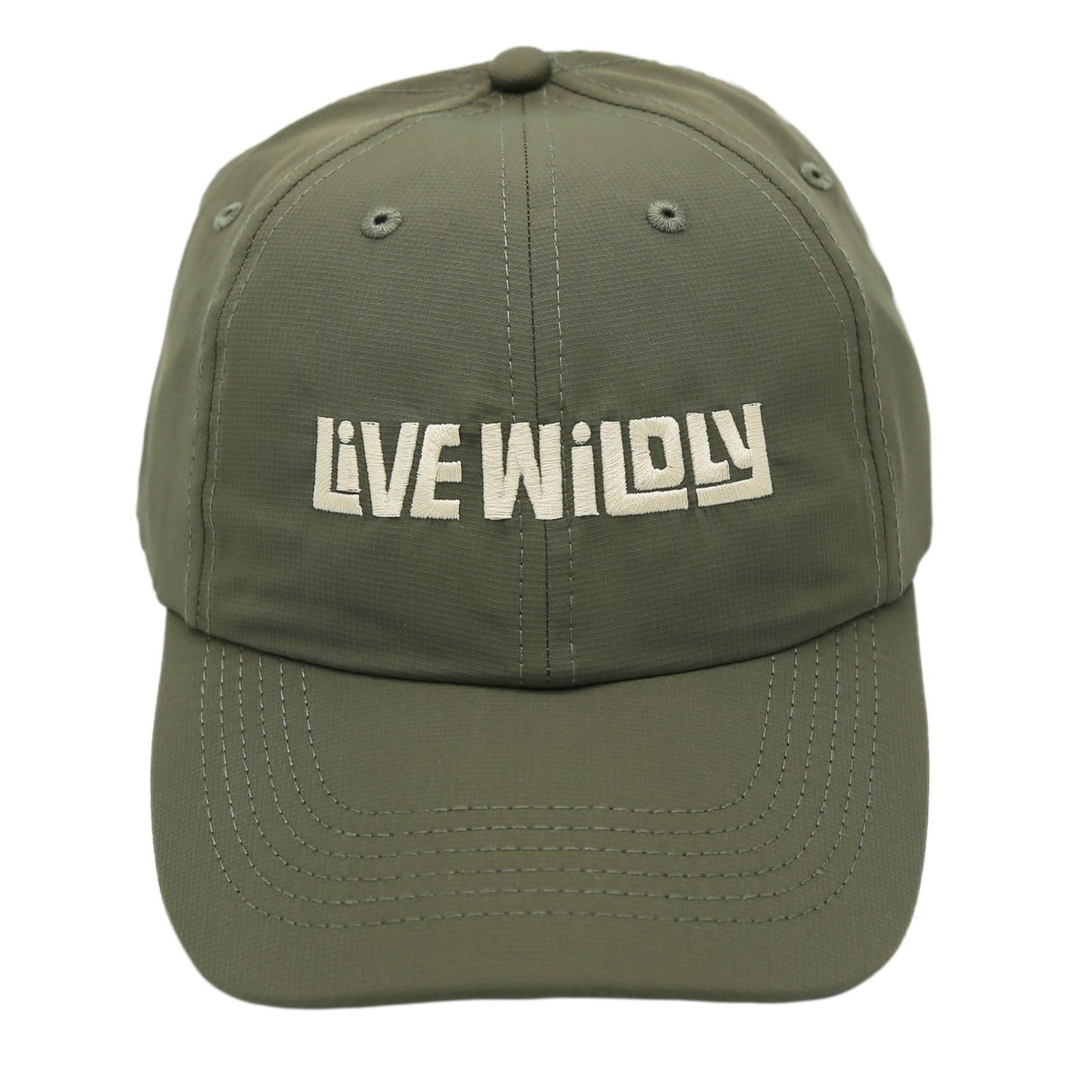 Live Wildly Performance Hats - Army Green Isolated Front -  Live Wildly 