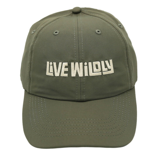 Live Wildly Performance Hats - Army Green Isolated Front -  Live Wildly 