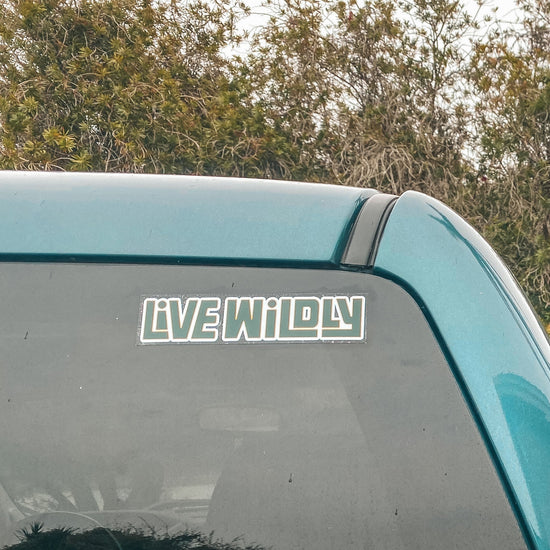 Load image into Gallery viewer, Live Wildly Clear Stickers - On Pickup Truck - Live Wildly 

